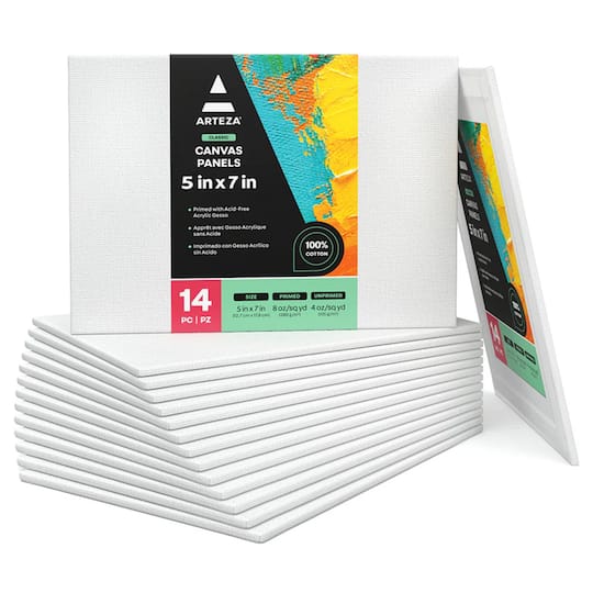 Arteza® White Canvas Panels, 14ct.